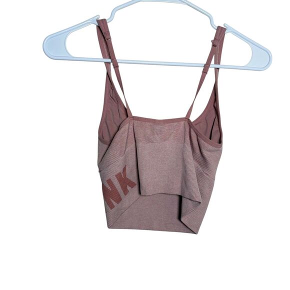 VS Pink Active Sports Bra Women's Small Pink Cropped Athletic Strappy - Picture 4 of 6